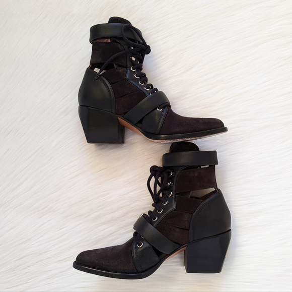 Chloe Rylee Black Suede And Leather Boots | 37.5 - Picture 5 of 16